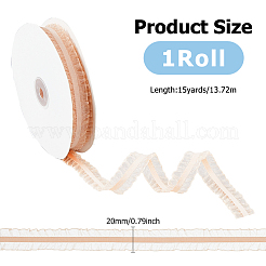 15 Yards Polyester Ruffled Elastic Lace Trim&nbsp;OCOR-WH0088-81C