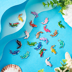 48Pcs 12 Colors Alloy Enamel Connector Charms&nbsp;ENAM-TA0001-60