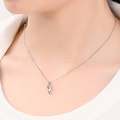 304 Stainless Steel Italian Horn Pendant Necklaces for Women&nbsp;WGAC5B5-03