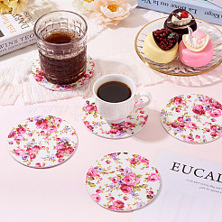 8Pcs PU Leather Cup Mats&nbsp;AJEW-MB0001-12