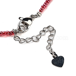 Natural & Synthetic Mixed Gemstone Heart Pendant Necklaces&nbsp;NJEW-G143-02