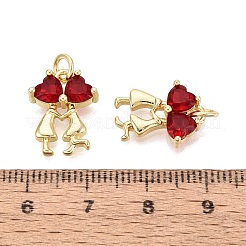 Valentine's Day Brass Micro Pave Cubic Zirconia Pendants&nbsp;KK-Q072-04G