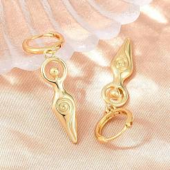 Brass Hoop Dangle Earrings&nbsp;EJEW-G471-47G-02