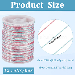 12 Rolls 12 Colors Polyester Cord&nbsp;OCOR-CY0002-43B