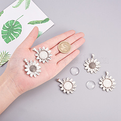 Alloy Pendant Cabochon Settings and Half Round/Dome Clear Glass Cabochons&nbsp;DIY-NB0001-47AS
