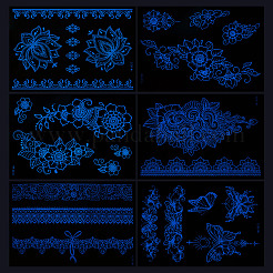 6 Sheets Luminous Paper Tattoo Stickers&nbsp;STIC-TAC0001-007B