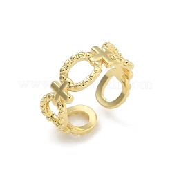 Rack Plating Brass Cuff Finger Rings for Women&nbsp;RJEW-M028-74G