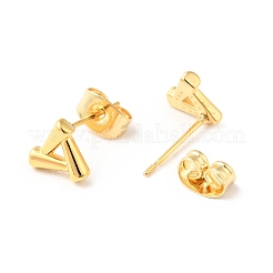 304 Stainless Steel Tiny Triangle Stud Earrings with 316 Stainless Steel Pins for Women&nbsp;EJEW-J043-07G