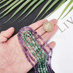 4 Strands 2 Styles Natural Amethyst & Green Aventurine Beads Strands&nbsp;G-GO0001-01