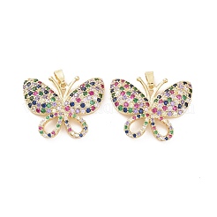 Brass Micro Pave Colorful Cubic Zirconia Pendants&nbsp;KK-E068-VC409