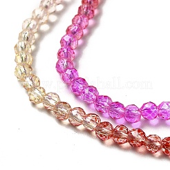 Transparent Gradient Color Glass Beads Strands&nbsp;X1-GLAA-H021-01B-10