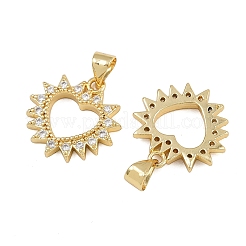 Brass Micro Pave Cubic Zirconia Pendants&nbsp;ZIRC-I367-12G-07