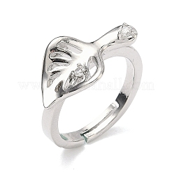 Brass Micro Pave Cubic Zirconia Adjustable Finger Rings&nbsp;RJEW-P185-01P