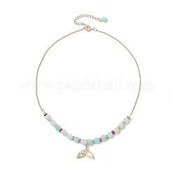 Natural Mixed Stone & Quartz Crystal Round Beaded Necklaces&nbsp;NJEW-JN05302-02