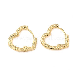 304 Stainless Steel Hammered Heart Hoop Earrrings&nbsp;EJEW-U065-02A-G