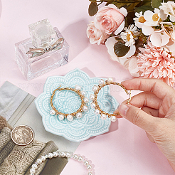 Mandala Flower Shape Porcelain Jewelry Plate&nbsp;DJEW-WH0043-41B