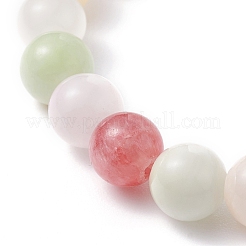 8mm Natural Colorful Green Jade Round Beads Stretch Bracelet&nbsp;BJEW-JB07219