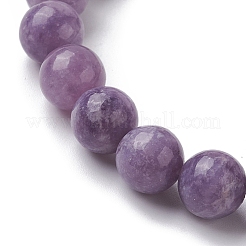Natural Lepidolite/Purple Mica Stone Stretch Bracelets&nbsp;BJEW-JB10092-04