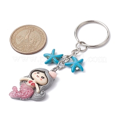 Mermaid Opaque Resin Pendant Keychain&nbsp;KEYC-JKC00624