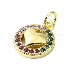 Brass Micro Pave Colorful Cubic Zirconia Pendants&nbsp;KK-H475-14G-06