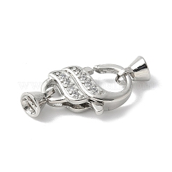 Brass Micro Pave Cubic Zirconia Lobster Claw Clasps&nbsp;KK-F893-09P