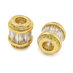 Rack Plating Brass Micro Pave Cubic Zirconia European Beads&nbsp;LS-KK-F089-31G-08