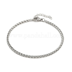 304 Stainless Steel Wheat Chain Bracelets for Unisex&nbsp;BJEW-K282-01B-P