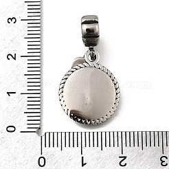 304 Stainless Steel Flat Round Loving Aunt European Dangle Charms&nbsp;STAS-L284-04AS