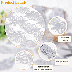 2M Polyester Embroidery Floral Trimming&nbsp;DIY-FG0003-80B