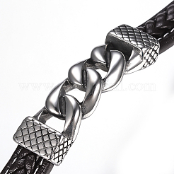 Men's Braided Leather Cord Bracelets&nbsp;BJEW-H559-17C