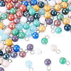 110Pcs 11 Styles Electroplate Round Glass Bead Charms&nbsp;PALLOY-TAC0307