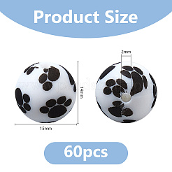 60Pcs Round Food Grade Silicone Beads&nbsp;SIL-DC0001-87