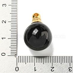 Natural Obsidian Perfume Bottle Pendants&nbsp;G-K338-22G-01