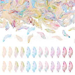 192Pcs 6 Colors Baking Paint Transparent Glass Pendants&nbsp;DGLA-TA0001-41