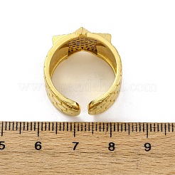 Brass Micro Pave Clear Cubic Zirconia Cuff Rings for Women&nbsp;RJEW-H248-08G-01