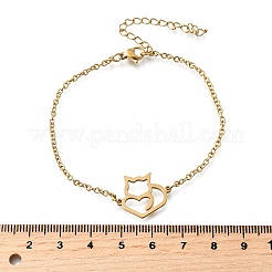 201 Stainless Steel Fox Link Bracelets&nbsp;BJEW-B128-05G