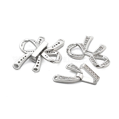 Brass Micro Pave Clear Cubic Zirconia Fold Over Clasps&nbsp;KK-B125-02P