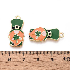 Saint Patrick's Day Alloy Enamel Pendants&nbsp;ENAM-T024-37A-G