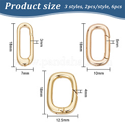 6Pcs 3 Styles Brass Spring Gate Rings&nbsp;KK-HY0003-60