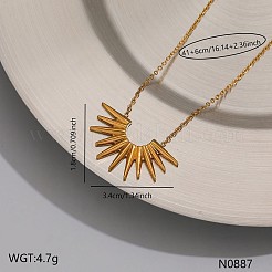 304 Stainless Steel Sun Pendant Necklaces&nbsp;WG29069-01