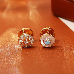 Brass Micro Pave Cubic Zirconia Hoop Earrings&nbsp;FS-WG3CB04-02
