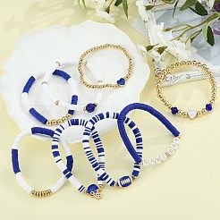 1 Set Handmade Polymer Clay Heishi Beads Stretch Bracelets Set&nbsp;BJEW-SZ0002-67B-01