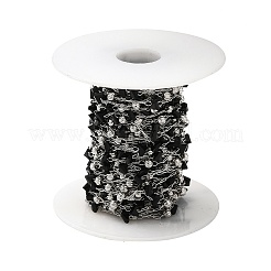 Black Glass Faceted Triangle Beaded Chains&nbsp;CHS-B004-03P