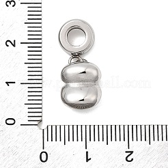 304 Stainless Steel Red Enamel European Dangle Charms&nbsp;STAS-D153-23ASP