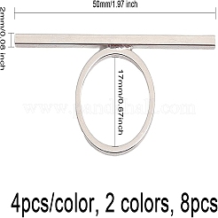 8Pcs 2 Colors Alloy Rectangle Bar Finger Ring for Women&nbsp;FIND-CA0007-09