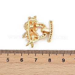 Brass Micro Pave Clear Cubic Zirconia Fold Over Clasps&nbsp;KK-C075-39G