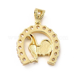 Brass Micro Pave Cubic Zirconia Pendants&nbsp;KK-H433-28G