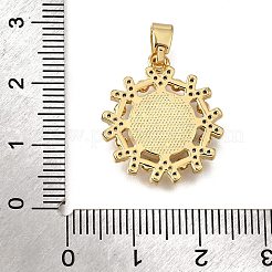 Brass Micro Pave Cubic Zirconia ABS Imitation Pearl Pendants&nbsp;KK-D328-04G