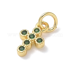 Brass Micro Pave Cubic Zirconia Charms&nbsp;KK-L268-015G-B08