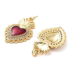 Rack Plating Brass Micro Pave Clear Grade AAA Cubic Zirconia Pendants&nbsp;KK-M280-10A-G